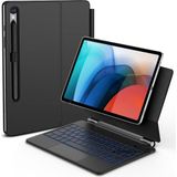Samsung Galaxy Tab S9 Fe/S10 FE/S10 Lite 10.9" Tablet Uyumlu Magic Keyboard Touchpad Rgb Işıklı Klavyeli Kılıf Magnetik Kalem Yuvalı SM-X510 SM-X520 - Galaxy Tab S9 Fe/S10 Fe 10.9" - Siyah
