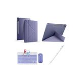 Samsung Galaxy Tab S9+/S9Fe+ 12.4 inç Uyumlu Standlı Kılıf Dokunmatik Kalem ve Klavye Mouse 3 lü Set Lavander