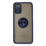 Samsung Galaxy Uyumlu A02s Kılıf Montreal Yüzüklü Silikon Kapak - Lacivert