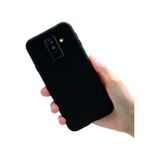 Samsung Galaxy Uyumlu J8 Kılıf Kamera Korumalı Silikon Rubber Arka Kapak Siyah