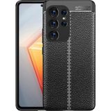 Samsung Galaxy Uyumlu S23 Ultra Kılıf Focus Deri Görünümlü Kamera Korumalı Silikon Kılıf