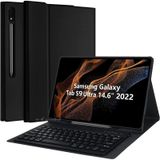 Samsung Galaxy Uyumlu S9 Ultra 14.6 İnç Sm-x910 Klavyeli Tablet Kılıfı siyah