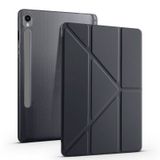 Samsung Galaxy Uyumlu Tab S9 Fe S10 Lite S11 S10 Fe Kılıf Tri Folding Kalem Bölmeli Katlanabilir Standlı Pu Deri Yumuşak Kapak Kapaklı Kılıf siyah