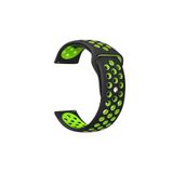 Samsung Galaxy Watch 3 41 Mm(Sm-R850) Icin Delikli Silikon Kordon Siyah Yesil