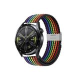 Samsung Galaxy Watch 3 45 mm-Galaxy Watch 46 mm Uyumlu 22mm Metal Klipsli Flexıble Kordon Siyah Gökkuşağı