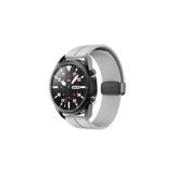 Samsung Galaxy Watch 3 45 mm-Galaxy Watch 46 mm Uyumlu 22mm Silikon Magnet Kordon(Güçlü Mıknatıs) Gri