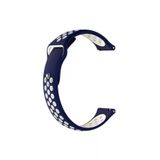Samsung Galaxy Watch 3 45 Mm(Sm-R840) Icin Delikli Silikon Kordon Lacivert Beyaz