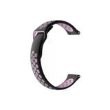 Samsung Galaxy Watch 3 45 Mm(Sm-R840) Icin Delikli Silikon Kordon Siyah Pembe