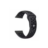 Samsung Galaxy Watch 3 45 Mm(Sm-R840) Icin Delikli Silikon Kordon Siyah Siyah
