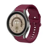 Samsung Galaxy Watch 4 5 6 7 FE 40 40 44 Classic 42 43 46 47 mm ile uyumlu Kordon Wave Dalgalı Silikon Band 27-Wine Red