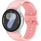 Samsung Galaxy Watch 4 5 6 7 Fe 40 40 44 Classic 42 43 46 47 mm Kordon Dekoratif Örgü Çizgili Spor Silikon Kayış - Glx 4-5-6-7 - Açık Pembe