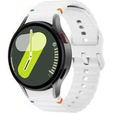 Samsung Galaxy Watch 4 5 6 7 Fe 40 40 44 Classic 42 43 46 47 mm Uyumlu Kavisli Silikon Kordon - Beyaz