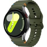 Samsung Galaxy Watch 4 5 6 7 Fe 40 40 44 Classic 42 43 46 47 mm Uyumlu Kavisli Silikon Kordon - Koyu Yeşil