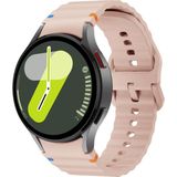 Samsung Galaxy Watch 4 5 6 7 Fe 40 40 44 Classic 42 43 46 47 mm Uyumlu Kavisli Silikon Kordon - Pembe