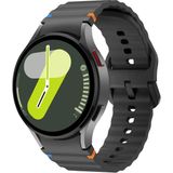 Samsung Galaxy Watch 4 5 6 7 Fe 40 40 44 Classic 42 43 46 47 mm Uyumlu Kavisli Silikon Kordon - Siyah