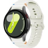 Samsung Galaxy Watch 4 5 6 7 Fe 40 44 Classic 42 43 46 47 mm Kordon Dekoratif Örgü Çizgili Spor Silikon Kayış - Glx 4-5-6-7 - Antique White