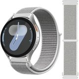 Samsung Galaxy Watch 4 5 6 7 Seri 40 42 43 44 46 47Mm Cırt Cırtlı Yumuşak Spor Kumaş Örgü Kordon Beyaz