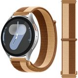 Samsung Galaxy Watch 4 5 6 7 Seri 40 42 43 44 46 47Mm Cırt Cırtlı Yumuşak Spor Kumaş Örgü Kordon Kahverengi