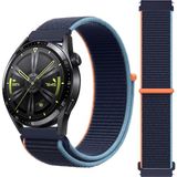 Samsung Galaxy Watch 4 5 Pro 6 7 Seri 40 44 Classic 42 43 45 46 47MM Uyumlu Hasır Örgü Cırtlı Kordon - Lacivert