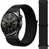 Samsung Galaxy Watch 4 5 Pro 6 7 Seri 40 44 Classic 42 43 45 46 47MM Uyumlu Hasır Örgü Cırtlı Kordon - Siyah