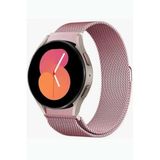 Samsung Galaxy Watch 4 5 Pro 6 7 Seri 40 44 Mm Classic 42 43 45 46 47 Mm Uyumlu Kavisli Metal Kordon Pembe