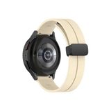 Samsung Galaxy Watch 4/5-5 pro /6 Seri 40 42 43 44 45 46 47 mm Uyumlu 20 mm Magnetic Silikon Kordon Krem