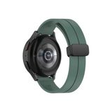 Samsung Galaxy Watch 4/5-5 pro /6 Seri 40 42 43 44 45 46 47 mm Uyumlu 20 mm Magnetic Silikon Kordon Petrol Yeşil