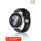 Samsung Galaxy Watch 46MM / Galaxy Watch 3 45MM / Gear S3 Uyumlu Çift Renk Silikon Kordon 22MM - Midnight