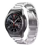 Samsung Galaxy Watch 46mm R800 - Watch 3 45mm R840 22mm İle Uyumlu Ironweft Döküm Çelik Metal Kordon Gümüş