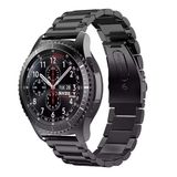 Samsung Galaxy Watch 46mm R800 - Watch 3 45mm R840 22mm İle Uyumlu Ironweft Döküm Çelik Metal Kordon Siyah