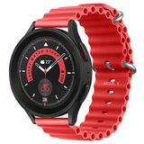 Samsung Galaxy Watch 46Mm R800 – Watch 3 45Mm R840 22Mm Uyumlu Seaflex Ocean Silikon Kordon Kırmızı Kırmızı