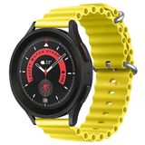 Samsung Galaxy Watch 46Mm R800 – Watch 3 45Mm R840 22Mm Uyumlu Seaflex Ocean Silikon Kordon Sarı Sarı