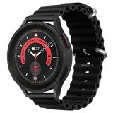 Samsung Galaxy Watch 46Mm R800 – Watch 3 45Mm R840 22Mm Uyumlu Seaflex Ocean Silikon Kordon Siyah Siyah
