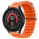 Samsung Galaxy Watch 46Mm R800 – Watch 3 45Mm R840 22Mm Uyumlu Seaflex Ocean Silikon Kordon Turuncu Turuncu