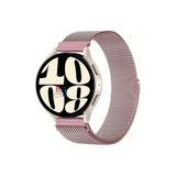 Samsung Galaxy Watch 5 40 mm ile Uyumlu Kordon Güçlü Mıknatıs 20 mm Metal Hasır Kordon Pembe