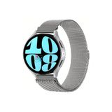 Samsung Galaxy Watch 5 40 mm Uyumlu Kordon Güçlü Mıknatıs 20 mm Metal Hasır Kordon Gümüş