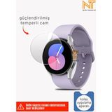 Samsung Galaxy Watch 5 40MM Uyumlu Kolay Uygulama Aparatlı Temperli Cam Ekran Koruyucu - Şeffaf