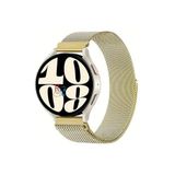 Samsung Galaxy Watch 5 44 mm ile Uyumlu Kordon Güçlü Mıknatıs 20 mm Metal Hasır Kordon Altın