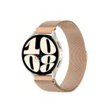 Samsung Galaxy Watch 5 44 mm Uyumlu Kordon Güçlü Mıknatıs 20 mm Metal Hasır Kordon Rose Gold