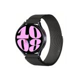Samsung Galaxy Watch 5 Pro 45 mm ile Uyumlu Kordon Güçlü Mıknatıs 20 mm Metal Hasır Kordon Siyah