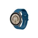 Samsung Galaxy Watch 5 Pro 45 Mm/Watch 5 40 Mm -44 Mm Tam Uyumlu Çizgili 20 Mm Kordon Mavi