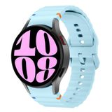 Samsung Galaxy Watch 6 40-43-44-47mm İle Uyumlu Metal Tokalı Dalgalı Spor Silikon Kordon Mavi