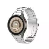 Samsung Galaxy Watch 6 40 43 44 47Mm Uyumlu Kavisli Ironweft Döküm Çelik Metal Kordon Gümüş