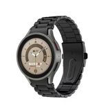 Samsung Galaxy Watch 6 40 43 44 47Mm Uyumlu Kavisli Ironweft Döküm Çelik Metal Kordon Siyah