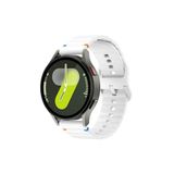 Samsung Galaxy Watch 6 43 mm İle Uyumlu Dalgalı Dikiş Detaylı Silikon Saat Kordonu Beyaz 43 MM