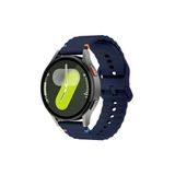 Samsung Galaxy Watch 6 44 mm İle Uyumlu Dalgalı Dikiş Detaylı Silikon Saat Kordonu Lacivert 44 mm