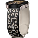 Samsung Galaxy Watch 6 7 Serisi ile Uyumlu Leopar Desenli Silikon Kordon Kayış Siyah