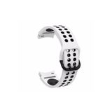 Samsung Galaxy Watch 6 Classic 40-43-44-47mm Uyumlu Delikli Kordon Kavisli Tasarım 20 mm Kordon Beyaz-Siyah