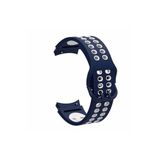 Samsung Galaxy Watch 6 Classic 40-43-44-47mm Uyumlu Nike Delikli Kordon Kavisli Tasarım 20 mm Kordon Lacivert-Beyaz
