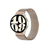 Samsung Galaxy Watch 6 Classic 43 mm Uyumlu Güçlü Mıknatıs 20 mm Metal Hasır Kordon Retro Gold